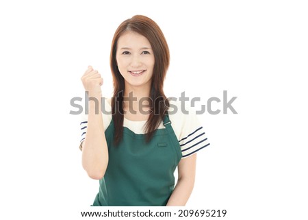 Smiling Asian housewife