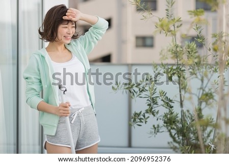 Young woman spending time at home