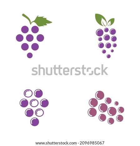 Grape fruit icon set vector logo design