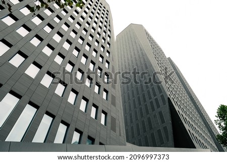 Office buildings Skyscrapers. Worm's-eye view architecture