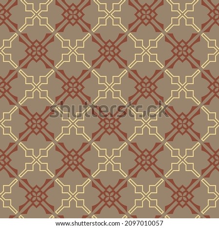 Background pattern with decorative ornament in vintage style. Fabric texture swatch, seamless wallpaper. Vector illustration