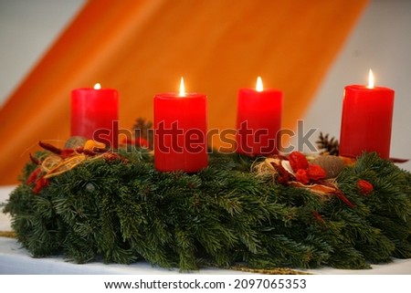 Advent candles for Christmas.  Switzerland.
