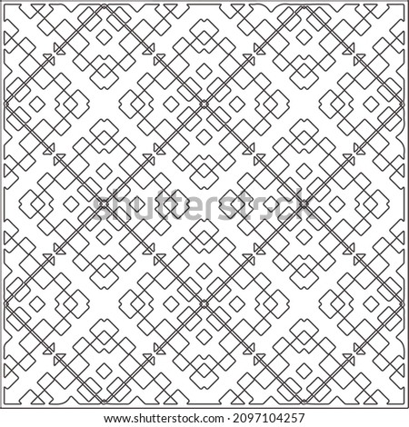 
vector pattern in geometric ornamental style. Black and white pattern.