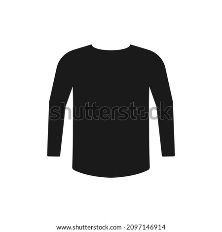 Long sleeve shirt. Sweater flat icon isolated on white background. Vector