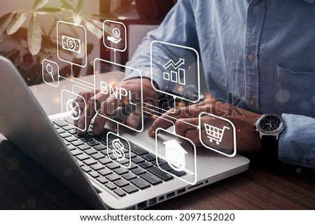 BNPL Buy now pay later online shopping concept. Businessmen using a computer to BNPL with online shopping icons technology.
 Royalty-Free Stock Photo #2097152020