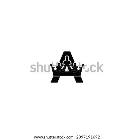 letter a logo vector crown template