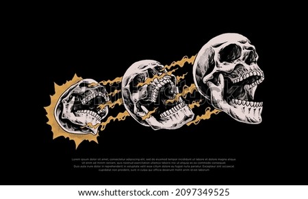 vector skull vintage illustration design