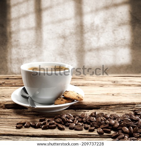 single cup and coffee 