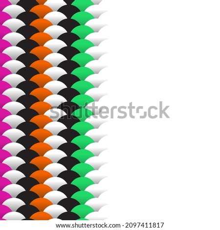 abstract scales simple background with circle pattern marine green orange pink black white. Applicable for Placards Banners Posters Flyers. 