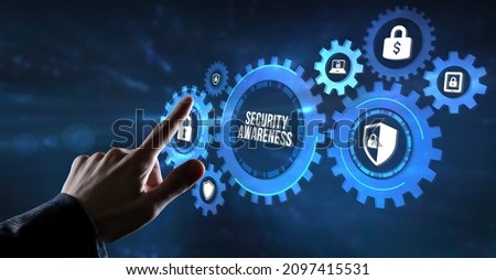 Internet, business, Technology and network concept. Cyber security data protection business technology privacy concept. Virtual button.