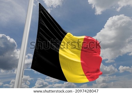 The flag of Belgium is a tricolour consisting of three equal vertical bands displaying the national colours of Belgium: black, yellow, and red