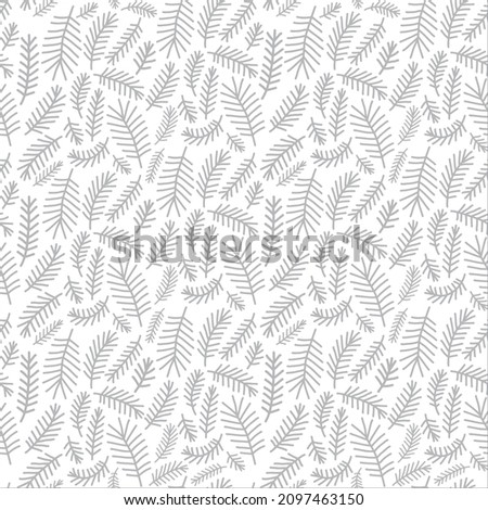 Vector seamless pattern of gray twigs on a white background, perfect for the production of fabric, paper, wallpaper, packaging, boxes, background for labels and lettering