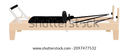 A Pilates Reformer - a flat icon of equipment Royalty-Free Stock Photo #2097477532