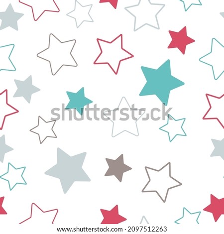 seamless sweets colorful star with vintage style on white background vector pattern Stars Seamless Pattern. The vector image. Starry night sky