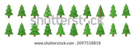 Set of Christmas trees. Vector illustration, EPS 10.