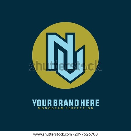 Monogram logo, Initial letters N, V, NV or VN, Modern, Sporty