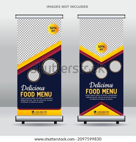 Food roll up business banner design templat