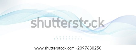 Abstract blue purple gradient flowing wave lines on white background. Modern colorful wavy lines pattern design element. Suit for poster, website, banner, presentation, cover, brochure, flyer, header Royalty-Free Stock Photo #2097630250
