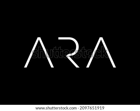 Letter ARA Logo Vector Design Illustration for your Business Identity template. Creative Company Name with slogan brand logo. Unique Letter ARA Logo Icon for monogram . Beautiful Company Logo Idea Royalty-Free Stock Photo #2097651919