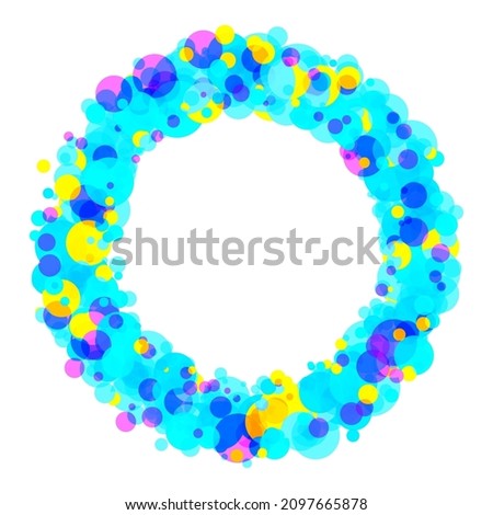 Round colored shining glitter circular light frame Beautiful abstract luxury light ring of particles. Glittering transparent effects isolated on white background