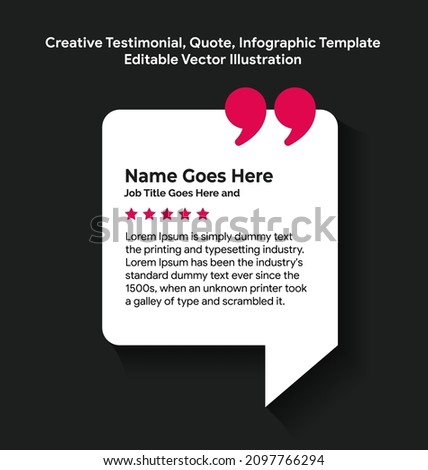 Creative Testimonial, Quote , Infographic Template Editable Vector Illustration  Royalty-Free Stock Photo #2097766294