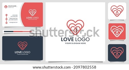minimal inspiration love logo creative line concept for business of fashion design and business card