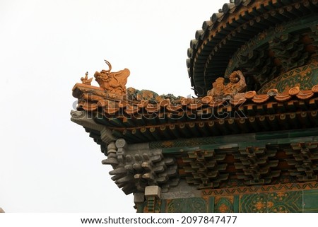 Chinese classical temple eaves, architectural landscape, Beijing