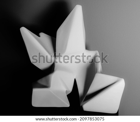 Geometric background. Modern art, minimalist sculpture of abstract geometric shapes.