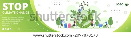 Save Planet Earth Banner Template Flat Design Environment With Eco Friendly Editable Illustration Square Background to Social Media or Greeting Card  Royalty-Free Stock Photo #2097878173