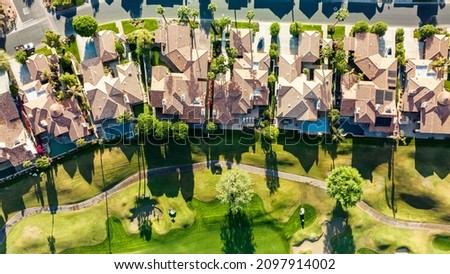 Aerial View of Houses on Golf Course