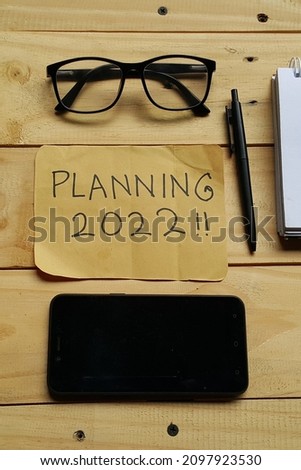Word writing text Planning 2022. Business concept for process of making plans for something next year. Selective focus.