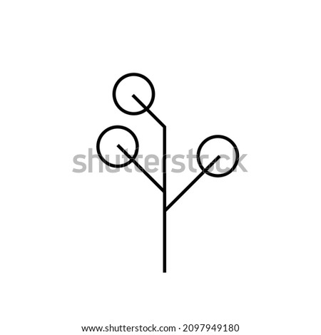 The shady tree icon to the outline can be used as a website, e-commerce, application, smartphone and other commercial needs
