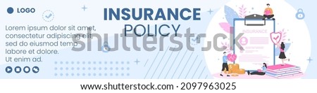 Insurance Policy Banner Template Flat Design Illustration Editable of Square Background to Social media, Greeting Card or Web