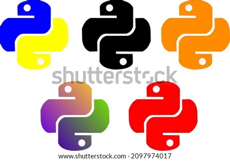 python language logo in multiple colours and gradients