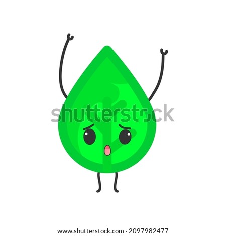 cute leaf character illustration vector