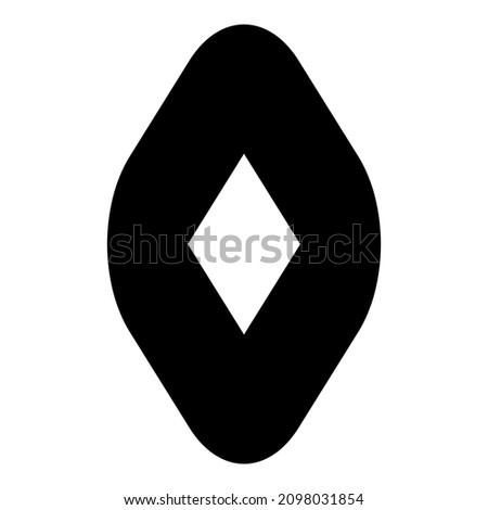 Rhombus Diamond Lozenge Flat Icon Isolated On White Background