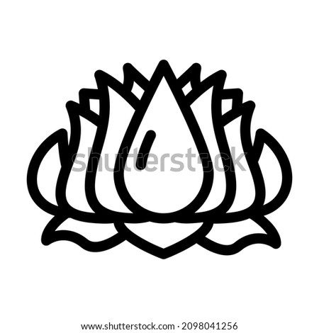 lotus flower line icon vector. lotus flower sign. isolated contour symbol black illustration
