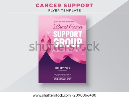 Breast Cancer Awareness Month, Breast Cancer Support Group flyer, Cancer Support Group Flyers Template