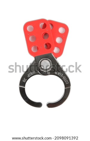 HASP Safety Lock for factory safety machines usage  Royalty-Free Stock Photo #2098091392