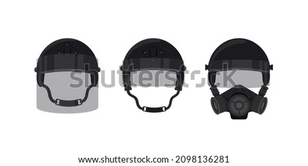 Set Russian spetsnaz steel helmet for tactical military.