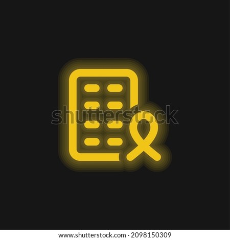 Aids yellow glowing neon icon