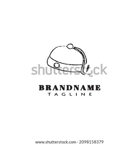 chinese traditional hat cartoon logo icon design template black modern isolated illustration
