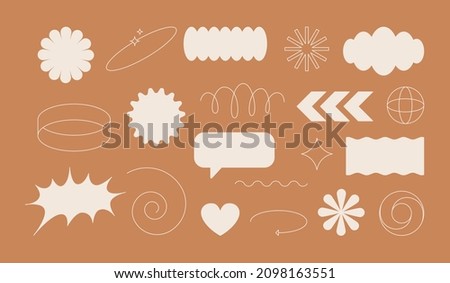 Vector set of design elements, patches and stickers with copy space for text - abstract background elements for branding, packaging, prints and social media posts Royalty-Free Stock Photo #2098163551