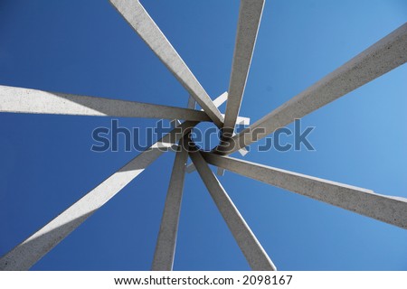 wigwam abstract made of white stone - blue cloudless sky - format portrait