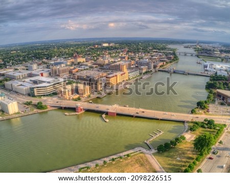 Green Bay is a Large Town in Northern Wisconsin on Lake Michigan Royalty-Free Stock Photo #2098226515