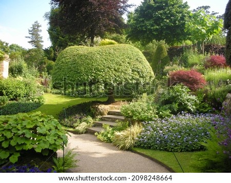 Landscaped gardens at Hever Castle and gardens  located in the village of Hever, Kent, near Edenbridge, England