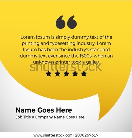 Creative Quote , Testimonial, Infographic, Graphic element Template Editable Vector Illustration  Royalty-Free Stock Photo #2098269619