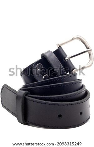 Isolated photos of handmade leather belts