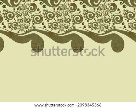 A hand drawing pattern made of copper on a light yellow background
