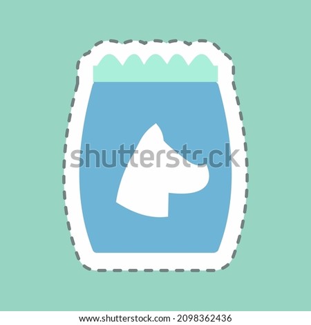 Sticker Dog Food II - Line Cut - Simple illustration,Editable stroke,Design template vector, Good for prints, posters, advertisements, announcements, info graphics, etc.
